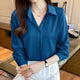 New Spring satin shirts solid color office ladies shirts fashion Women Blouses Long Sleeve Tops Blusas Mujer