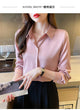 New Spring satin shirts solid color office ladies shirts fashion Women Blouses Long Sleeve Tops Blusas Mujer