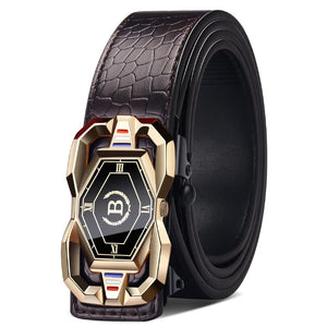 High-end And Atmospheric Men's Automatic Buckle Crocodile Pattern Belt New Men's Casual Wear Belt Fashion Youth Business Belt