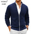Animal Game Men's Knit Zipper SweaterCoats Slim Fit Sweaters Stand Collar Fall Winter Cardigan Sweater Jumper Warm Streetwear