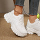 Comemore White Height Increase Sneakers for Women Autumn New Lace Up Platform Casual Leather Comfortable Women's Vulcanize Shoes