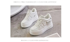 Koznoy 8cm Cow Genuine Leather Comfy Casual Breathable Platform Autumn Fall Ladies Vulcanize Women Chunky Sneakers High Brand