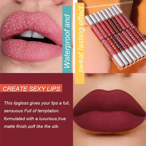 Dark Red Matte Lip Gloss 18 Color Velvet Lip Glaze LongLasting Waterproof Liquid Lipstick Natural Makeup Sexy for Women Lip Tint