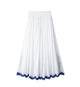HH Women's 2-piece Set Of Blue Embroidered Single-breasted Loose Shirt + Chic High-waisted Loose Pleated Street Skirt Suit
