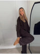 Casual Simple Loose Sweater Trousers Set Solid Color Retro Versatile Comfortable Streetwear Top Pants Commuting Women's Outfit