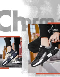 Men's Comfortable Running Shoes Dad Sneakers Thick Sole Breathable Low Cut Spring Autumn Season Sporty Casual Shoes