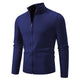 Animal Game Men's Zipper Cardigan Sweater Slim Fit Sweaters Stand Knitwear Jumper Warm Cold Blouse Zip Long Sweatcoats