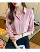 New Spring satin shirts solid color office ladies shirts fashion Women Blouses Long Sleeve Tops Blusas Mujer
