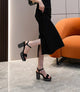 Women Sequin High-heeled Shoes Rhinestone Pumps Ladies Bling Party Shoes High-grade Wedding Banquet Dance Shoes Crystal