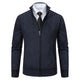 Thickened jacket men's autumn and winter warm trend line stand collar knitted cardigan sweater coat