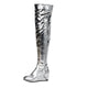 ORCHA LISA Over Knee Boots 60cm High Shiny Fashion Round Toe Wedge Heel Heel Big Size 47 48 US16 US17 Red Black