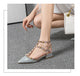 Summer high-heeled women's sandals Fashion brand design pointed rivet red casual shoes Large size 41-43