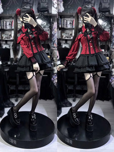 3-Color Sweet Gothic Lolita Coord Set, Off Shoulder Lace Blouse & High Waist Skirt, Kawaii Japanese Style Two Piece Outfit S-XL