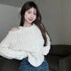 Women's Clothing Off Shoulder Sweet Sweaters Autumn/Winter Sexy Unique Tops Lady Elegant Crew Neck Knitted All-match Pullovers