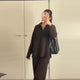 Casual Simple Loose Sweater Trousers Set Solid Color Retro Versatile Comfortable Streetwear Top Pants Commuting Women's Outfit
