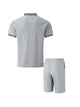 Summer Men Sports Polo Suit Short Sleeve Stylish Zipper Polo Shirt And Shorts Set Men Casual Streetwear 2-pie Leisure Sports Set
