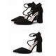 Women's Shoes Sandals Female Summer Thick with High-heeled Pointed Stiletto Sexy Nightclub Buckle Strap Zapatilla Mujer
