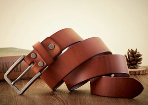 3.8CM Real Genuine Leather For Men High Quality Cowskin Casual Jeans Belts Business Cowboy Waistband Male Fashion Designer Belt