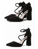 Women's Shoes Sandals Female Summer Thick with High-heeled Pointed Stiletto Sexy Nightclub Buckle Strap Zapatilla Mujer