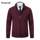 Thickened jacket men's autumn and winter warm trend line stand collar knitted cardigan sweater coat