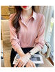 New Spring satin shirts solid color office ladies shirts fashion Women Blouses Long Sleeve Tops Blusas Mujer