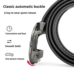 Fashion design belt for men, alloy buckle high quality PU leather automatic belt, adjustable ratchet business casual men's belt