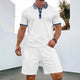 Summer Men Sports Polo Suit Short Sleeve Stylish Zipper Polo Shirt And Shorts Set Men Casual Streetwear 2-pie Leisure Sports Set