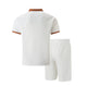 2025 summer new men waffle pocket color matching POLO shirt short sleeve shirt T-shirt shorts two sets