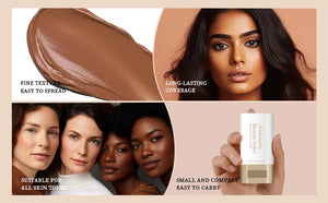 2PCS Foundation Stick Beauty Balm Serum Boosted Skin Tint, Solid Tinted Moisturizing Serum Contour Stick Foundation Face Stick f