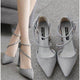 Women's Shoes Sandals Female Summer Thick with High-heeled Pointed Stiletto Sexy Nightclub Buckle Strap Zapatilla Mujer