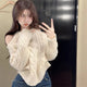 Women's Clothing Off Shoulder Sweet Sweaters Autumn/Winter Sexy Unique Tops Lady Elegant Crew Neck Knitted All-match Pullovers