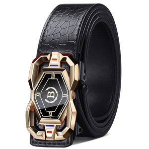 High-end And Atmospheric Men's Automatic Buckle Crocodile Pattern Belt New Men's Casual Wear Belt Fashion Youth Business Belt