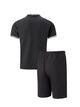 Summer Men Sports Polo Suit Short Sleeve Stylish Zipper Polo Shirt And Shorts Set Men Casual Streetwear 2-pie Leisure Sports Set