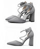 Women's Shoes Sandals Female Summer Thick with High-heeled Pointed Stiletto Sexy Nightclub Buckle Strap Zapatilla Mujer
