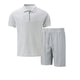 Summer Men Sports Polo Suit Short Sleeve Stylish Zipper Polo Shirt And Shorts Set Men Casual Streetwear 2-pie Leisure Sports Set