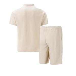Summer Men Sports Polo Suit Short Sleeve Stylish Zipper Polo Shirt And Shorts Set Men Casual Streetwear 2-pie Leisure Sports Set