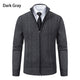 Thickened jacket men's autumn and winter warm trend line stand collar knitted cardigan sweater coat