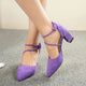 Sandals Summer Women's Sexy Pointed-Head High-Heeled Shoes with Cross Straps Slimming Ankle-Length Rubber Upper Shoes