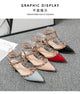 Summer high-heeled women's sandals Fashion brand design pointed rivet red casual shoes Large size 41-43