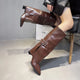 Fashion High Heels Knee High Boots for Women Winter 2025 Trend Pointed Toe Knight Boots Woman Fold Over PU Leather Long Botas