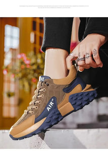 Men's Comfortable Running Shoes Dad Sneakers Thick Sole Breathable Low Cut Spring Autumn Season Sporty Casual Shoes