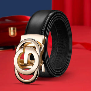 Fashion Business Men's Belt Genuine Luxury Brand Metal Buckle Belt High-Quality PU Leather Soft Belt With Cargo Pants Jeans