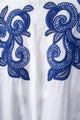 HH Women's 2-piece Set Of Blue Embroidered Single-breasted Loose Shirt + Chic High-waisted Loose Pleated Street Skirt Suit