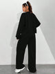 FSMG Casual Sweatshirt Pants Set Solid Zippers Jackets Loose High Waist Lace-up Elastic Waist Trousers Suits Sportswear 2 Pieces