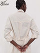 Oymimi Elegant Apricot Print Sets For Women 2 Pieces Fashion Long Sleeve Pockets Lace-Up Button Robe And Drawstring Pants Sets
