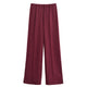 HH Women's 2-Piece Set Fashion Slimming Double-Sided Fabric Round Neck Long-Sleeve Top+Elegant Stretch Casual Wide Leg Pants