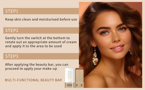 2PCS Foundation Stick Beauty Balm Serum Boosted Skin Tint, Solid Tinted Moisturizing Serum Contour Stick Foundation Face Stick f