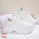 Comemore White Height Increase Sneakers for Women Autumn New Lace Up Platform Casual Leather Comfortable Women's Vulcanize Shoes
