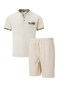 Summer Men Sports Polo Suit Short Sleeve Stylish Zipper Polo Shirt And Shorts Set Men Casual Streetwear 2-pie Leisure Sports Set