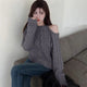 Women's Clothing Off Shoulder Sweet Sweaters Autumn/Winter Sexy Unique Tops Lady Elegant Crew Neck Knitted All-match Pullovers